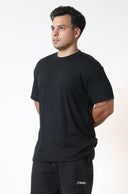 Black Slim Canvas T-Shirt
